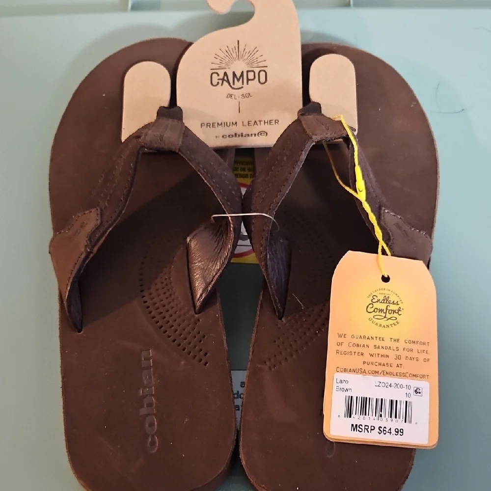 Cobian CAMPO DEL SOL Mens Lazo Sandals: BROWN: NEW WITH TAGS: SIZE 10